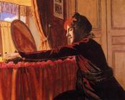 菲利克斯 瓦洛东 : Madame Felix Vallotton at Her Dressing Table